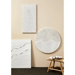 Cuadro pintura con textura blanco 03