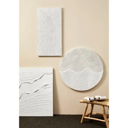 Cuadro pintura con textura blanco 03