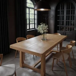 Mesa comedor extensible de roble Rus