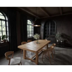 Mesa comedor extensible de roble Rus