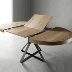 Mesa comedor redonda extensible William