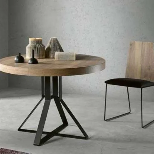 Mesa comedor redonda extensible William