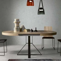 Mesa comedor redonda extensible William