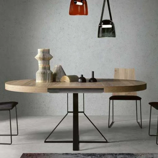 Mesa comedor redonda extensible William