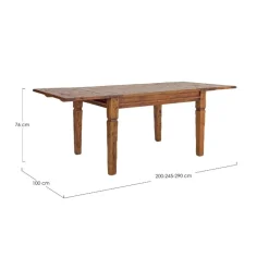 Mesa de comedor extensible acacia maciza