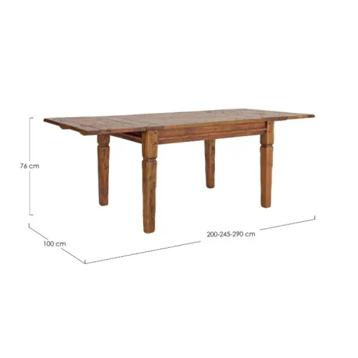 Mesa de comedor extensible acacia maciza