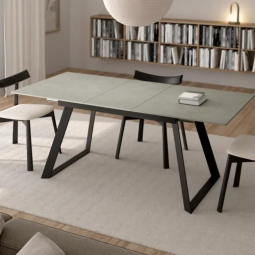 Mesa extensible Madison negra porcelánico
