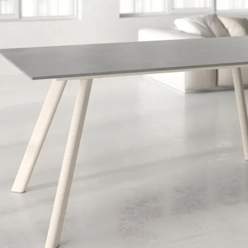 Mesa Nora blanca porcelánico