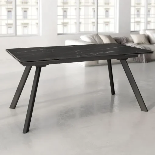 Mesa Nora negra porcelánico extensible