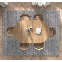 Mesa redonda cruz extensible madera
