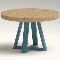 Mesa redonda cruz extensible madera