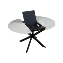 Mesa redonda extensible Ceramic blanco