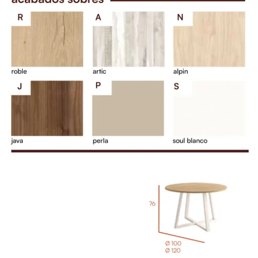 Mesa redonda Mile blanca