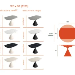 Mesa redonda porcelánico Liger blanca