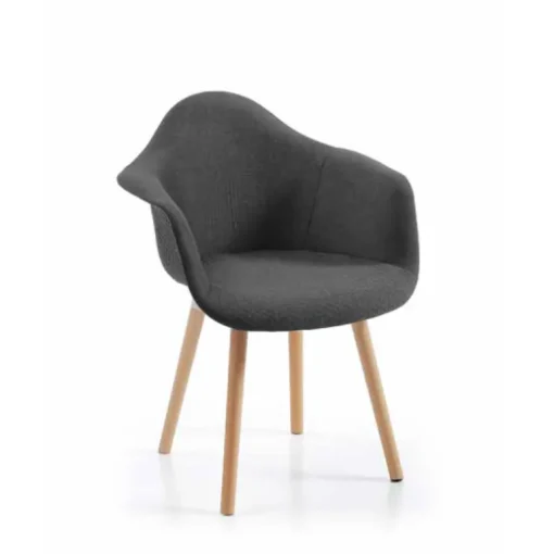 Silla Anna antracita patas madera