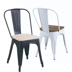 Silla metal forjado roble Tol
