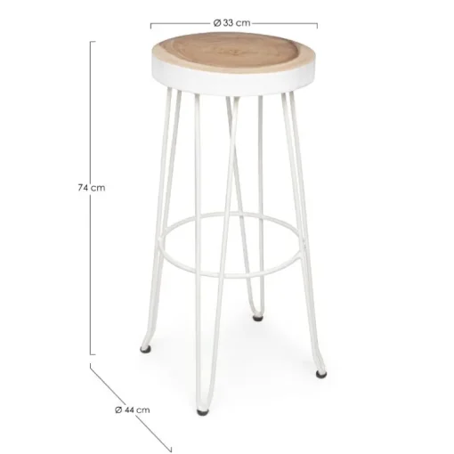 Taburete alto elegant blanco